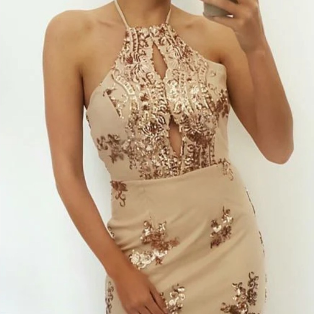 Windsor Halter Neck Embellished Dress!